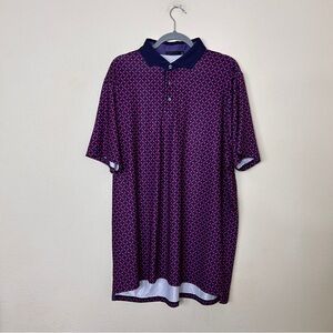 Greyson Men’s Performance Golf Polo geometric shape Size XL pink, blue